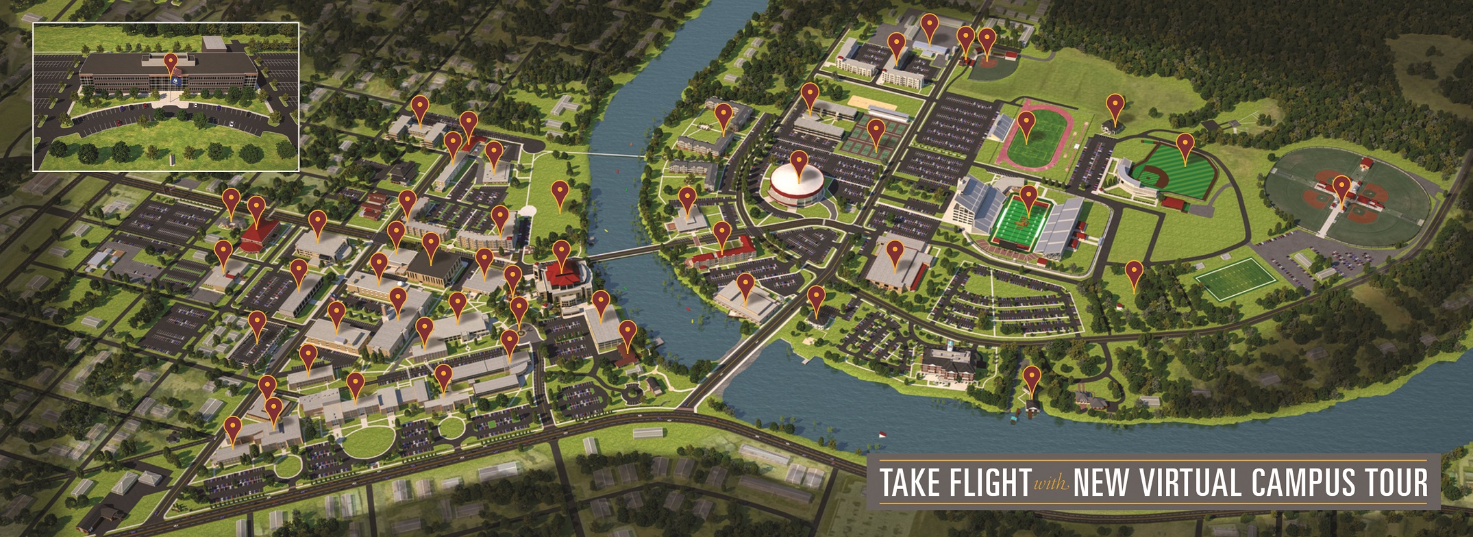 ULM Virtual Tour Map Map of ULM's campus