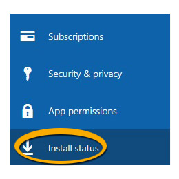 highlights install status link screenshot install status link