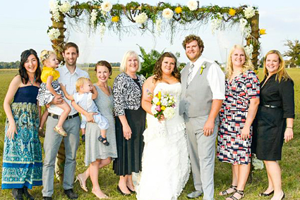 ULM international student Meruert Zhumagulova (far left) and her host family at a recent wedding. Photo of Meruert Zhumagulova